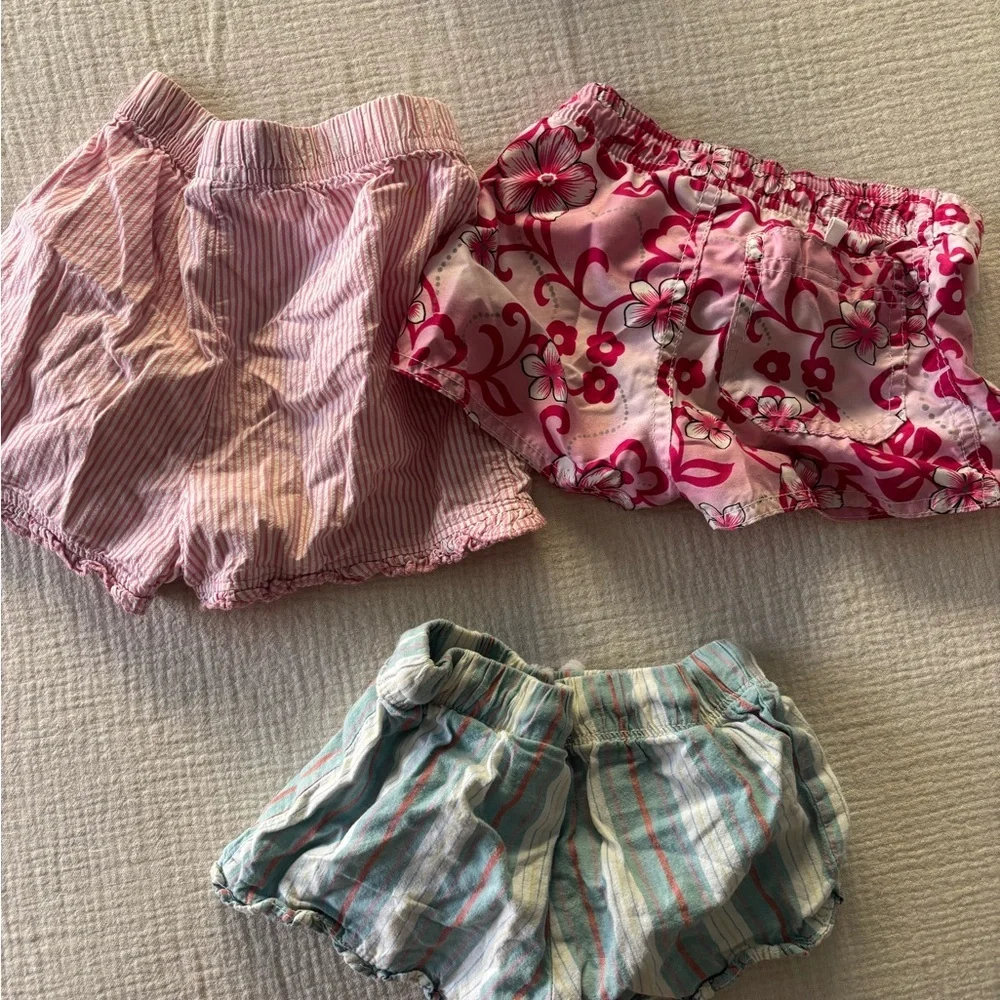 3-Pack Girls 3T Board short & Striped Summer Shorts